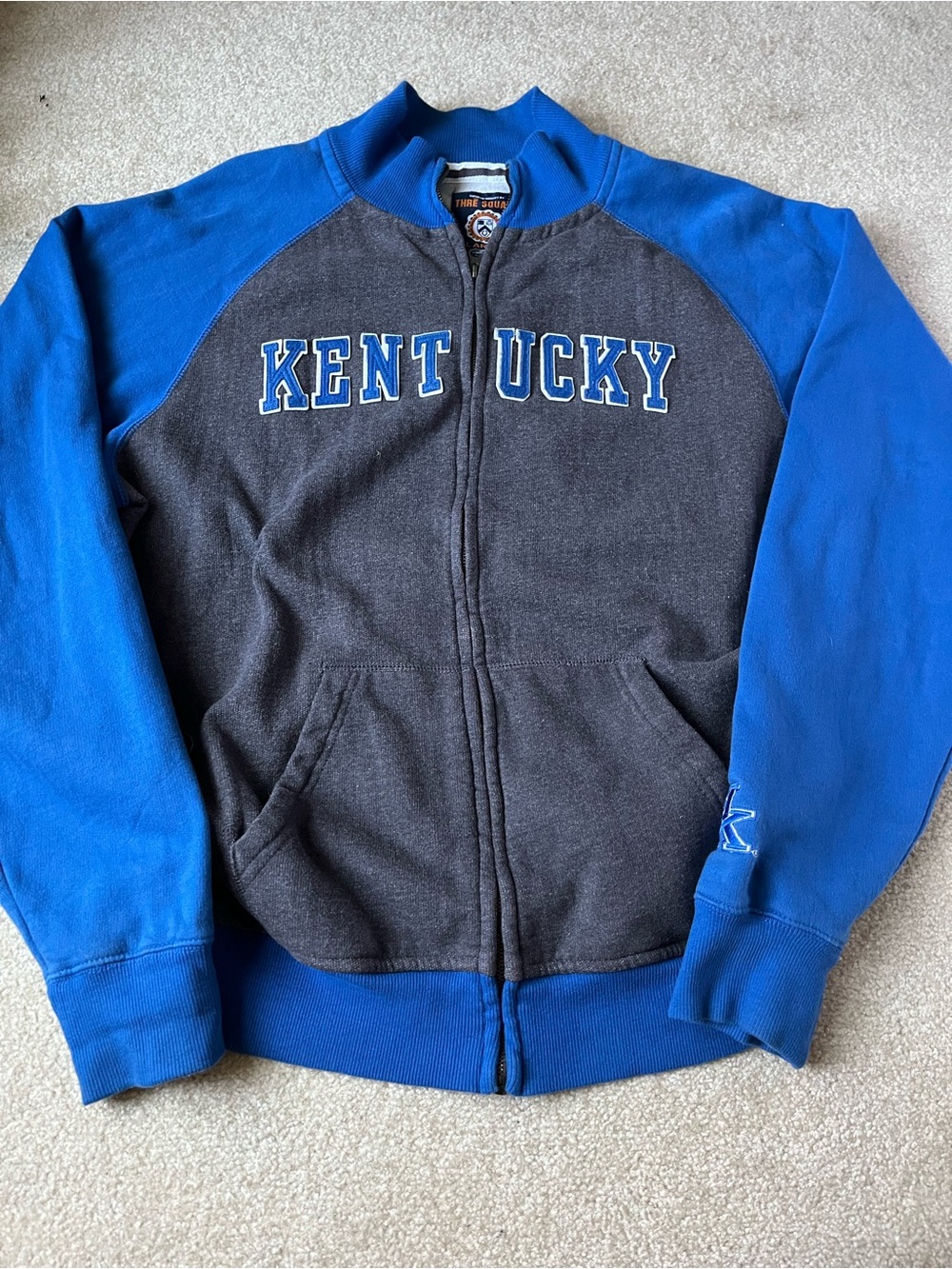 Kentucky Zip-Up Jacket in Royal Blue & Charcoal